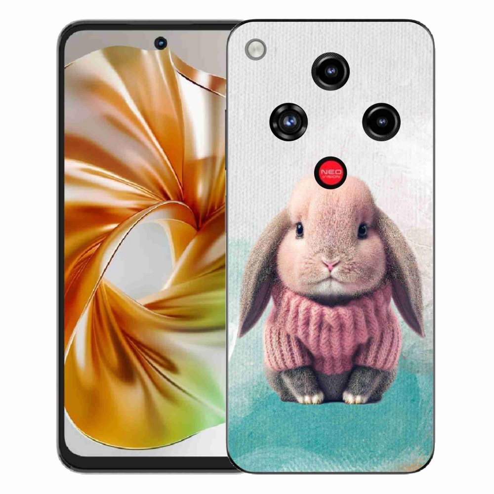 Gelový kryt mmCase na ZTE Nubia Focus 2 - králíček ve svetru