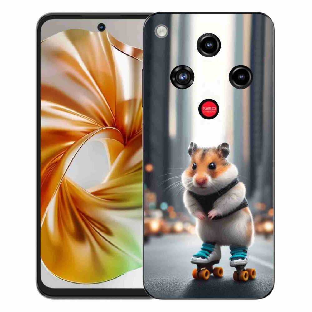 Gelový kryt mmCase na ZTE Nubia Focus 2 - křeček na bruslích