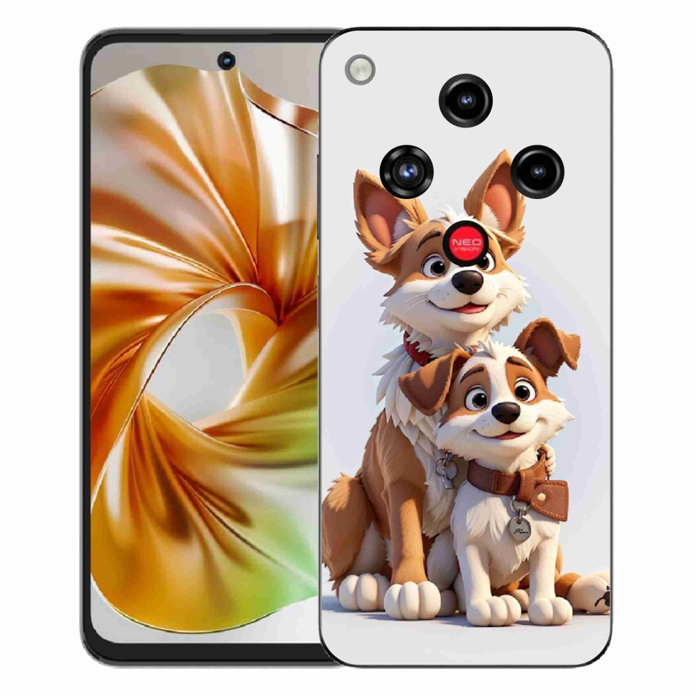Gelový kryt mmCase na ZTE Nubia Focus 2 - kreslení psi