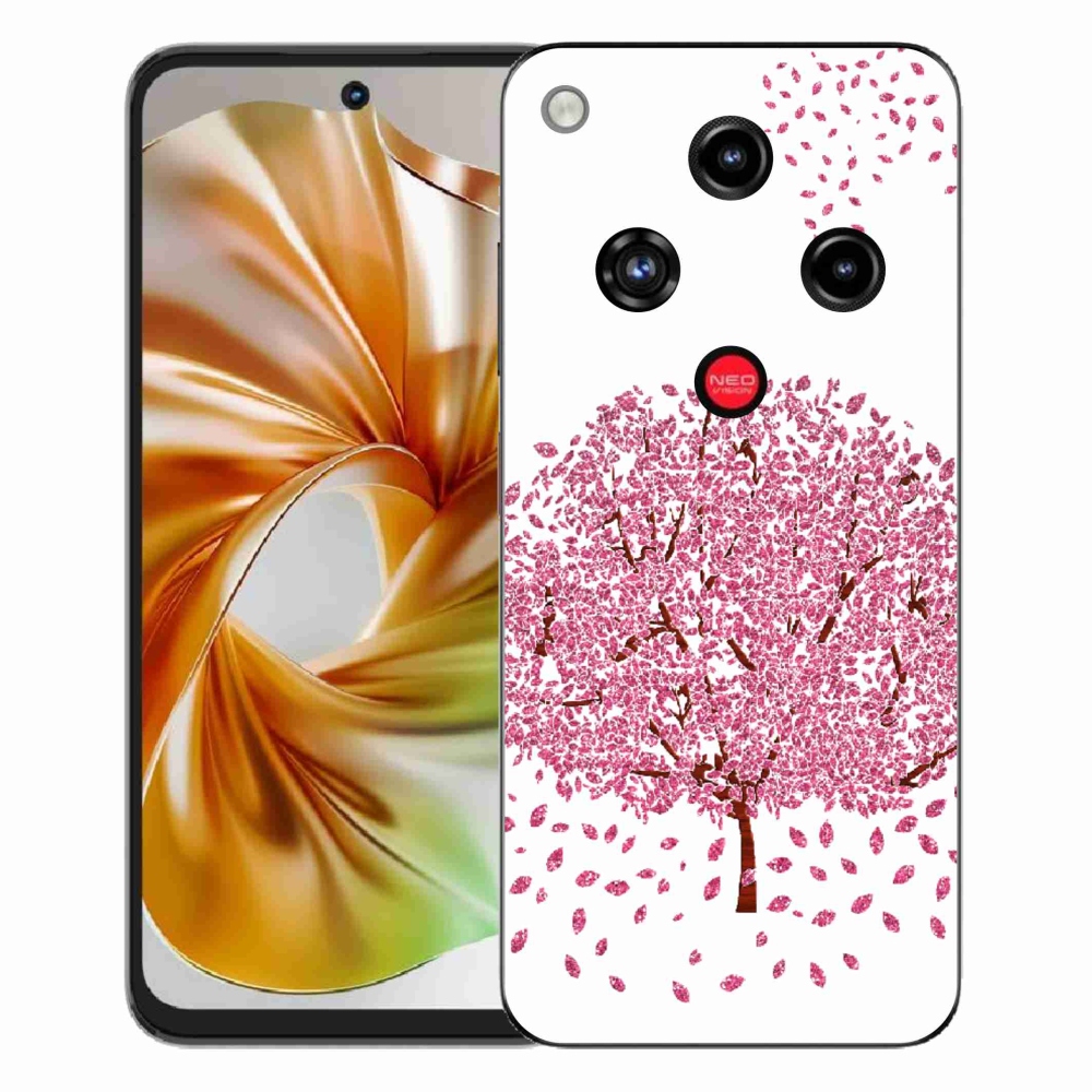 Gelový kryt mmCase na ZTE Nubia Focus 2 - kreslený strom s listy
