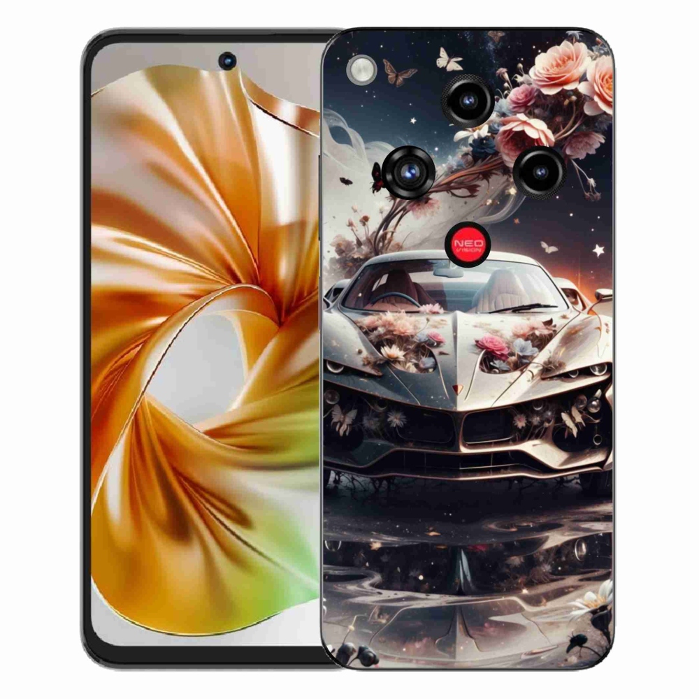 Gelový kryt mmCase na ZTE Nubia Focus 2 - květinový sportovní vůz