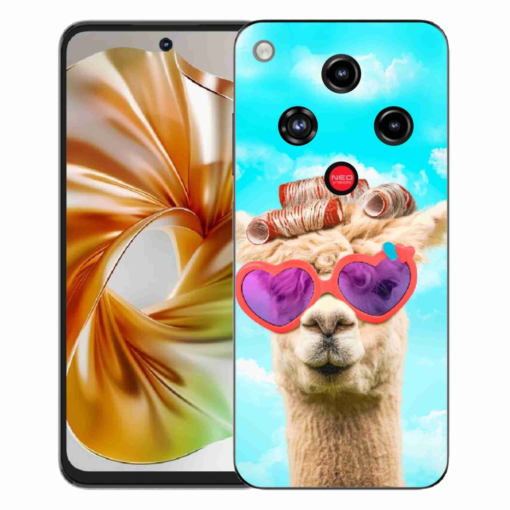Gelový kryt mmCase na ZTE Nubia Focus 2 - lama s brýlemi