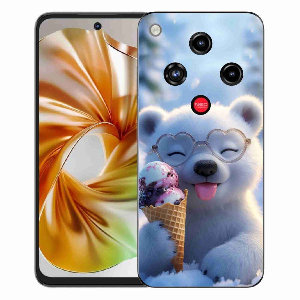 Gelový kryt mmCase na ZTE Nubia Focus 2 - medvídek se zmrzlinou