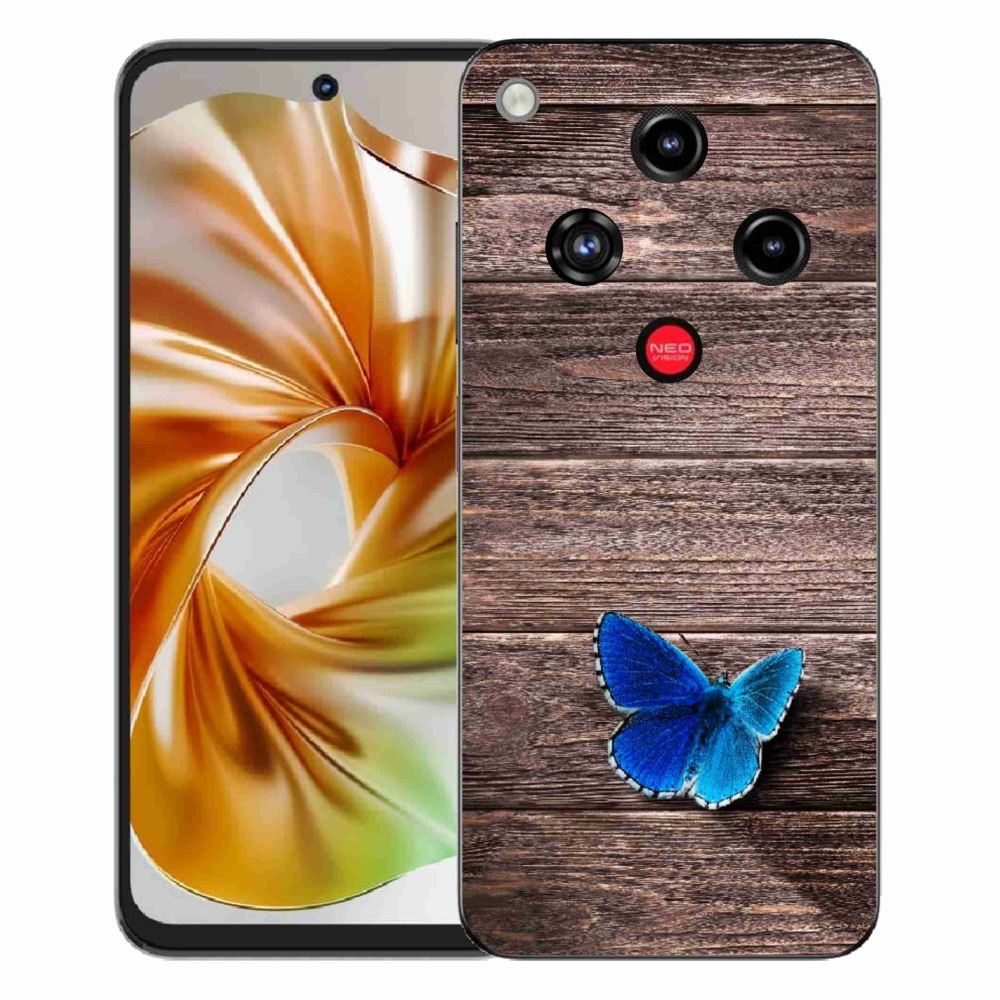 Gelový kryt mmCase na ZTE Nubia Focus 2 - modrý motýl 1