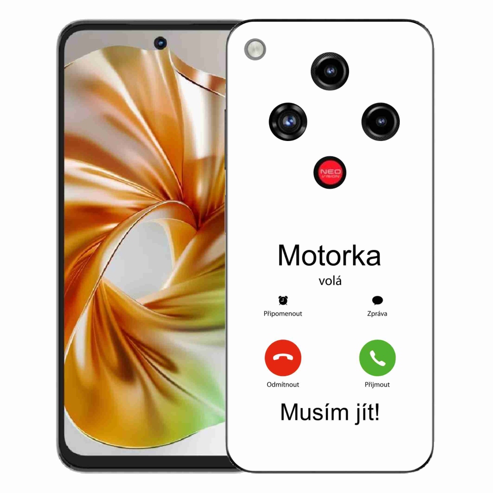 Gelový kryt mmCase na ZTE Nubia Focus 2 - motorka volá bílé pozadí