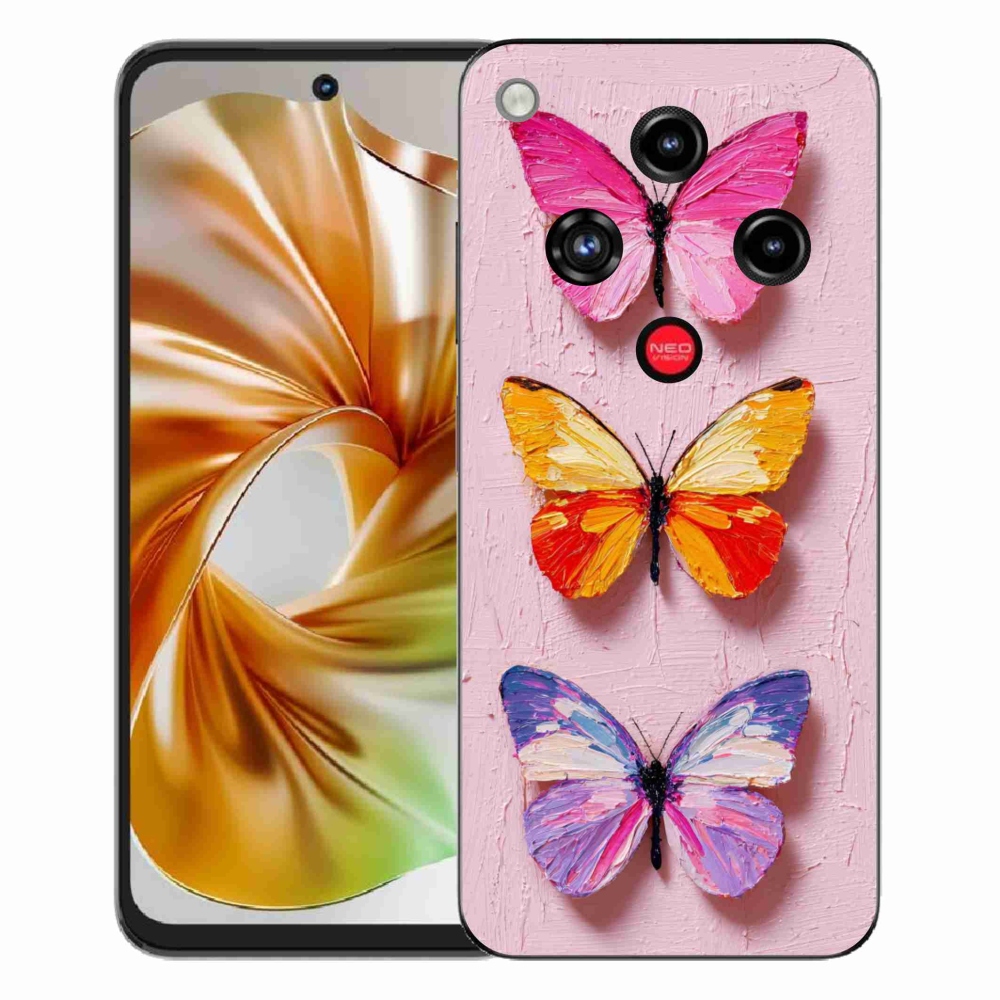 Gelový kryt mmCase na ZTE Nubia Focus 2 - motýlí trojice