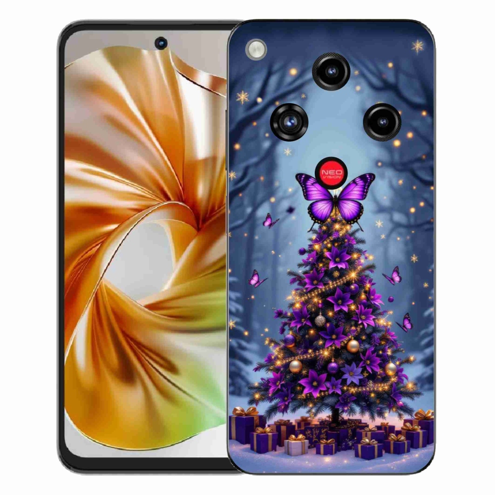 Gelový kryt mmCase na ZTE Nubia Focus 2 - motýlí vánoční stromek