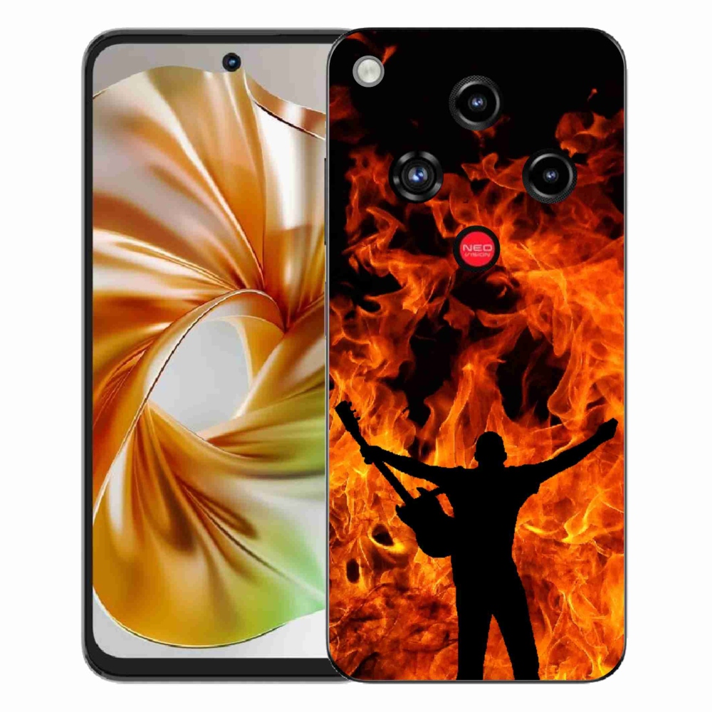 Gelový kryt mmCase na ZTE Nubia Focus 2 - muzikant a oheň