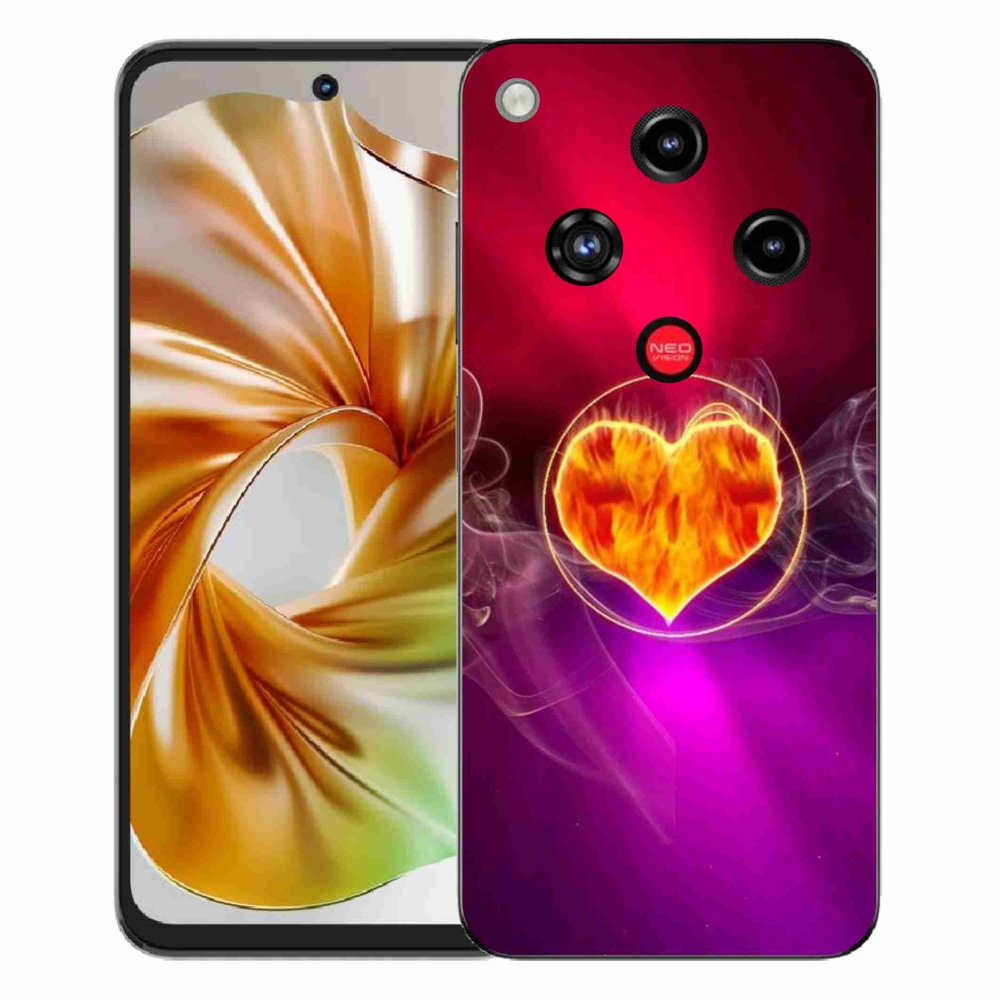 Gelový kryt mmCase na ZTE Nubia Focus 2 - ohnivé srdce