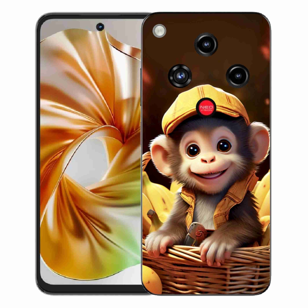 Gelový kryt mmCase na ZTE Nubia Focus 2 - opice v košíku