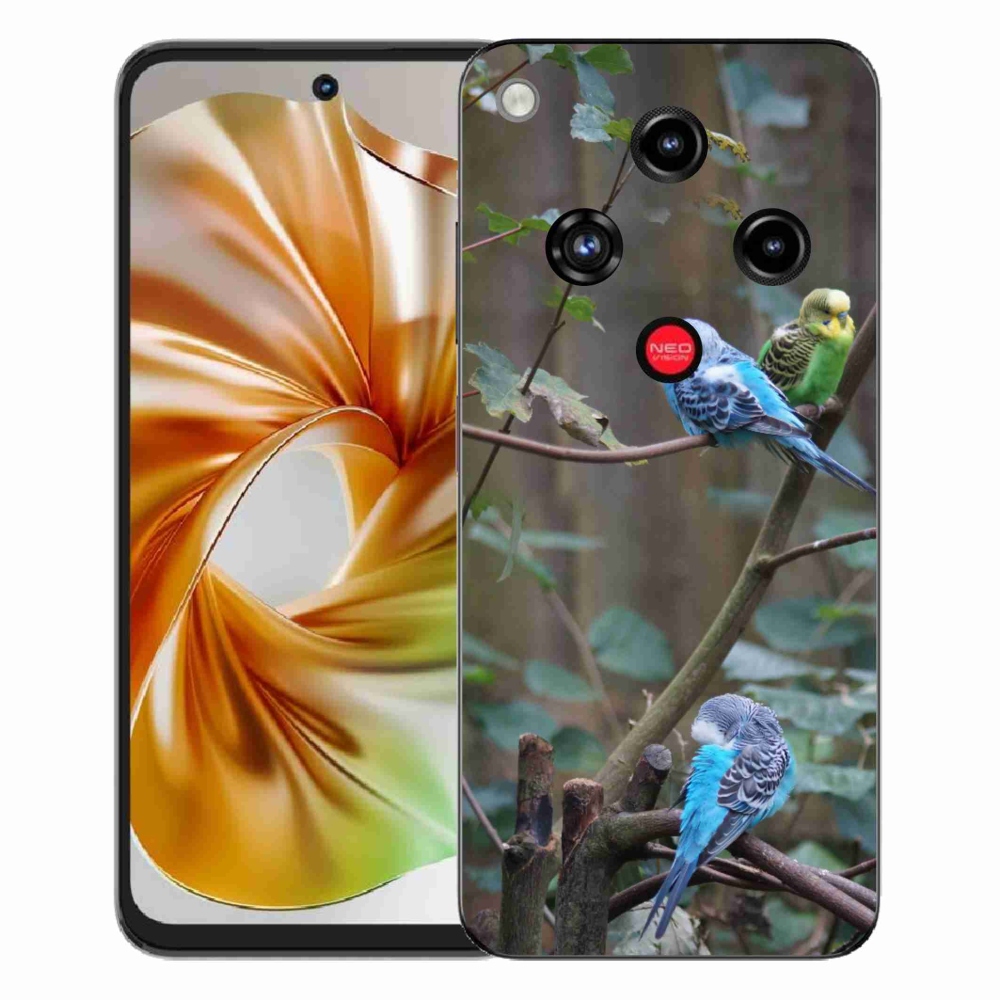 Gelový kryt mmCase na ZTE Nubia Focus 2 - papoušci na větvi