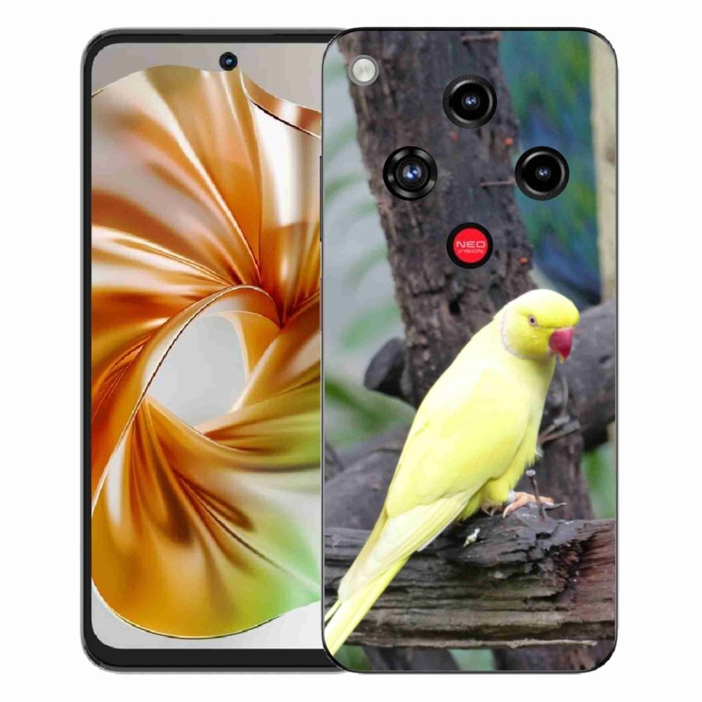 Gelový kryt mmCase na ZTE Nubia Focus 2 - papoušek alexandr žlutý