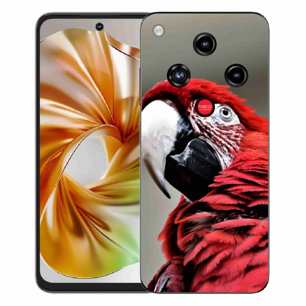 Gelový kryt mmCase na ZTE Nubia Focus 2 - papoušek ara červený