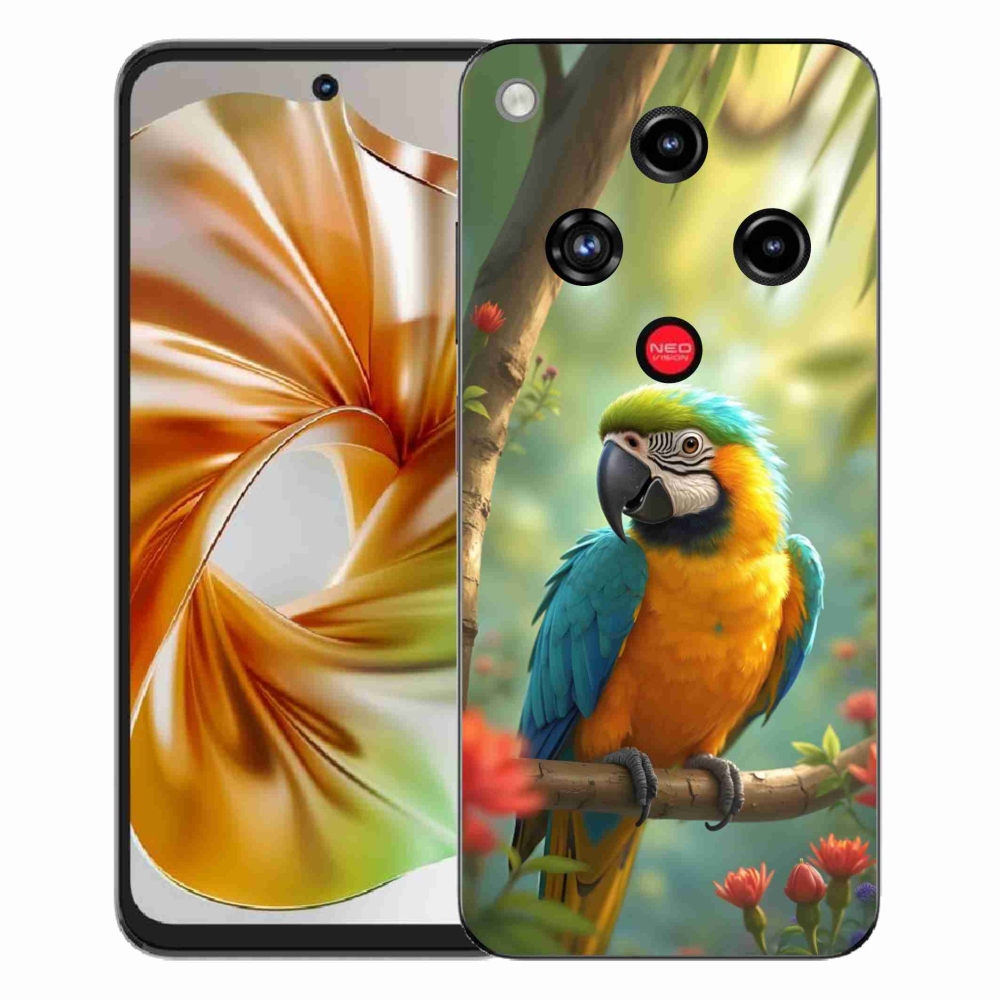 Gelový kryt mmCase na ZTE Nubia Focus 2 - papoušek ara modrožlutá