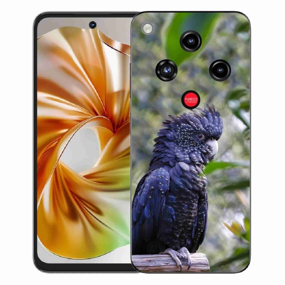 Gelový kryt mmCase na ZTE Nubia Focus 2 - papoušek kakadu černý