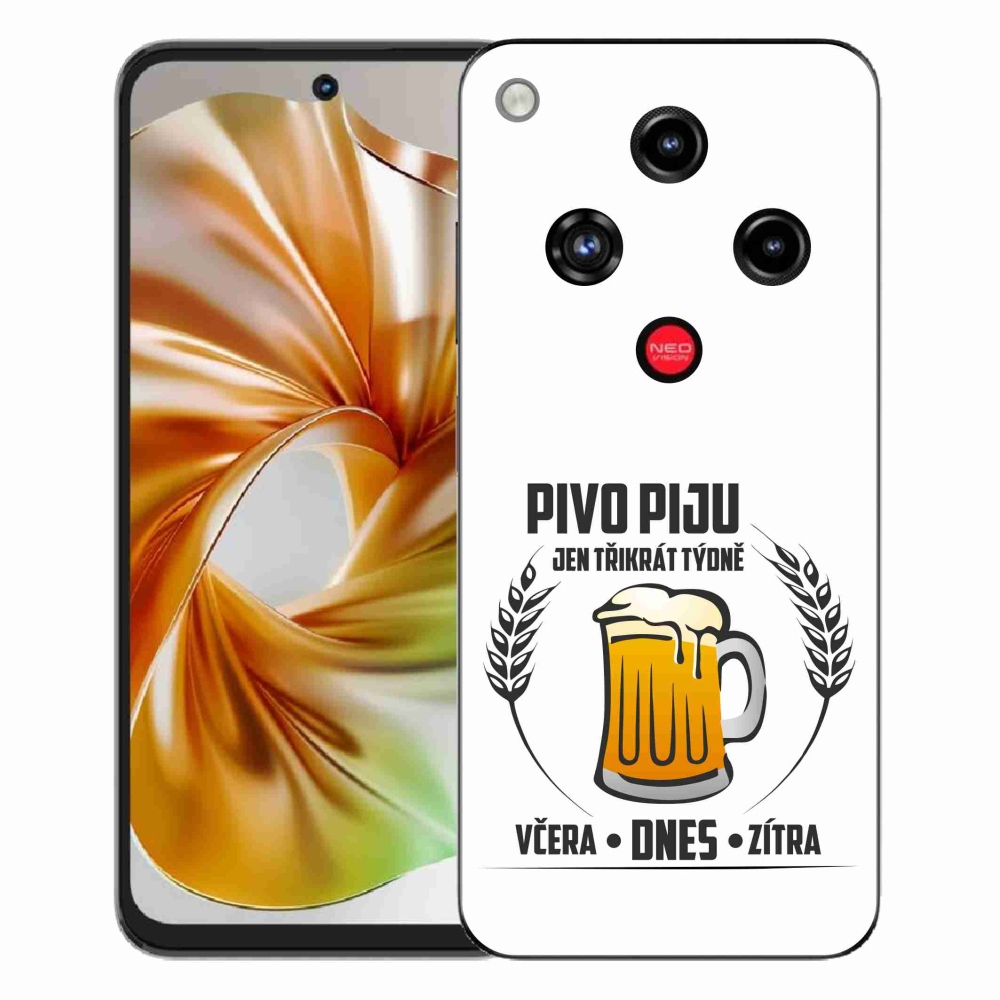Gelový kryt mmCase na ZTE Nubia Focus 2 - pivní motiv bílé pozadí
