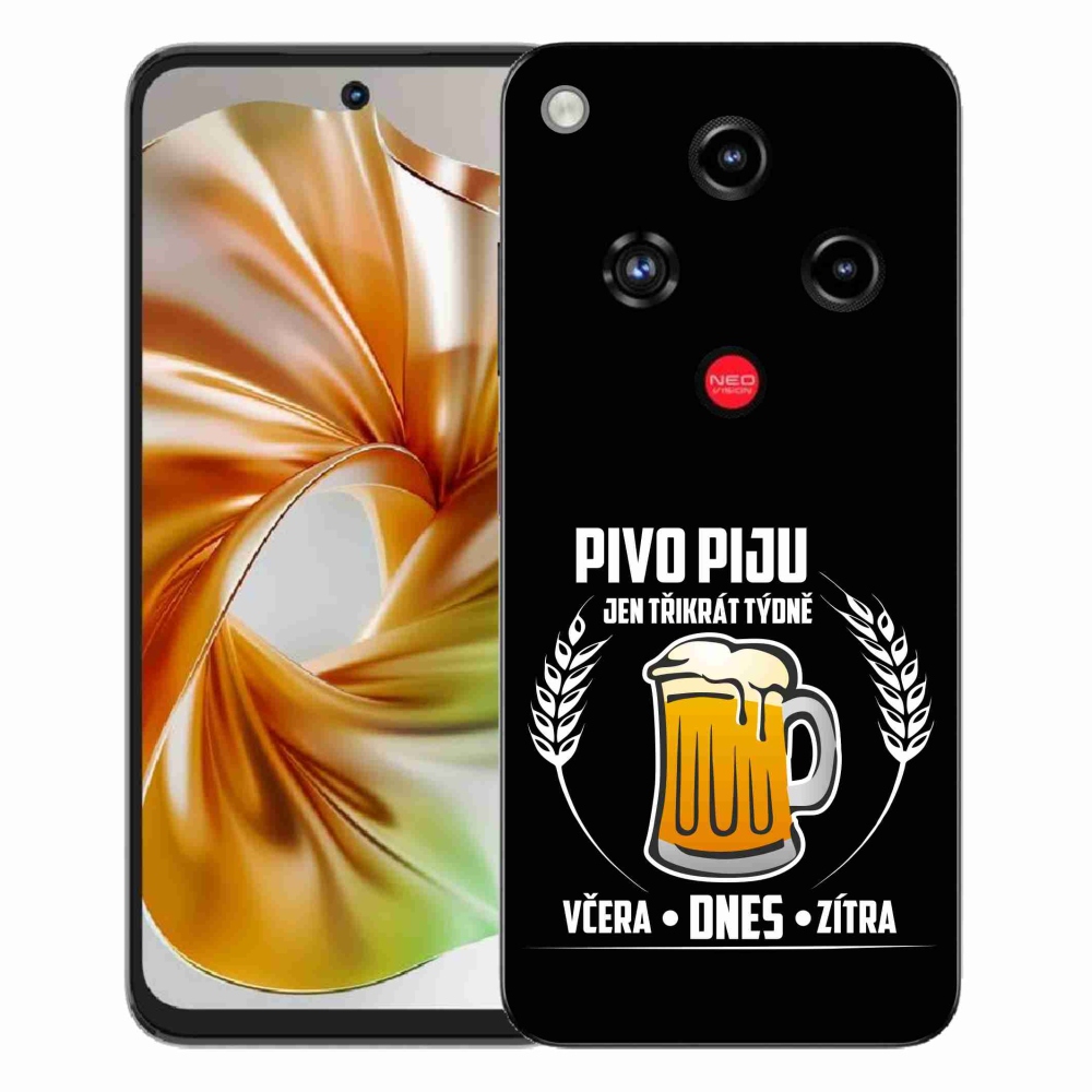 Gelový kryt mmCase na ZTE Nubia Focus 2 - pivní motiv černé pozadí