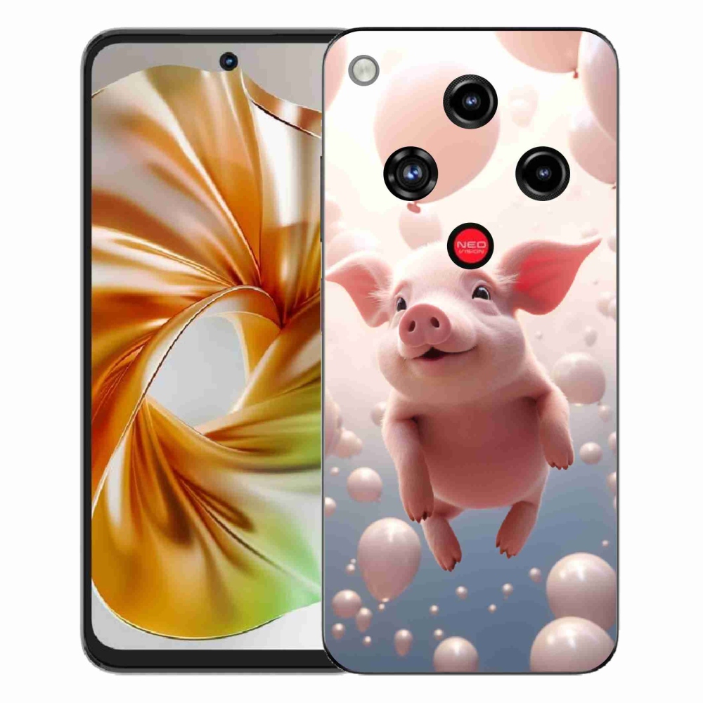 Gelový kryt mmCase na ZTE Nubia Focus 2 - prasátko s balónky