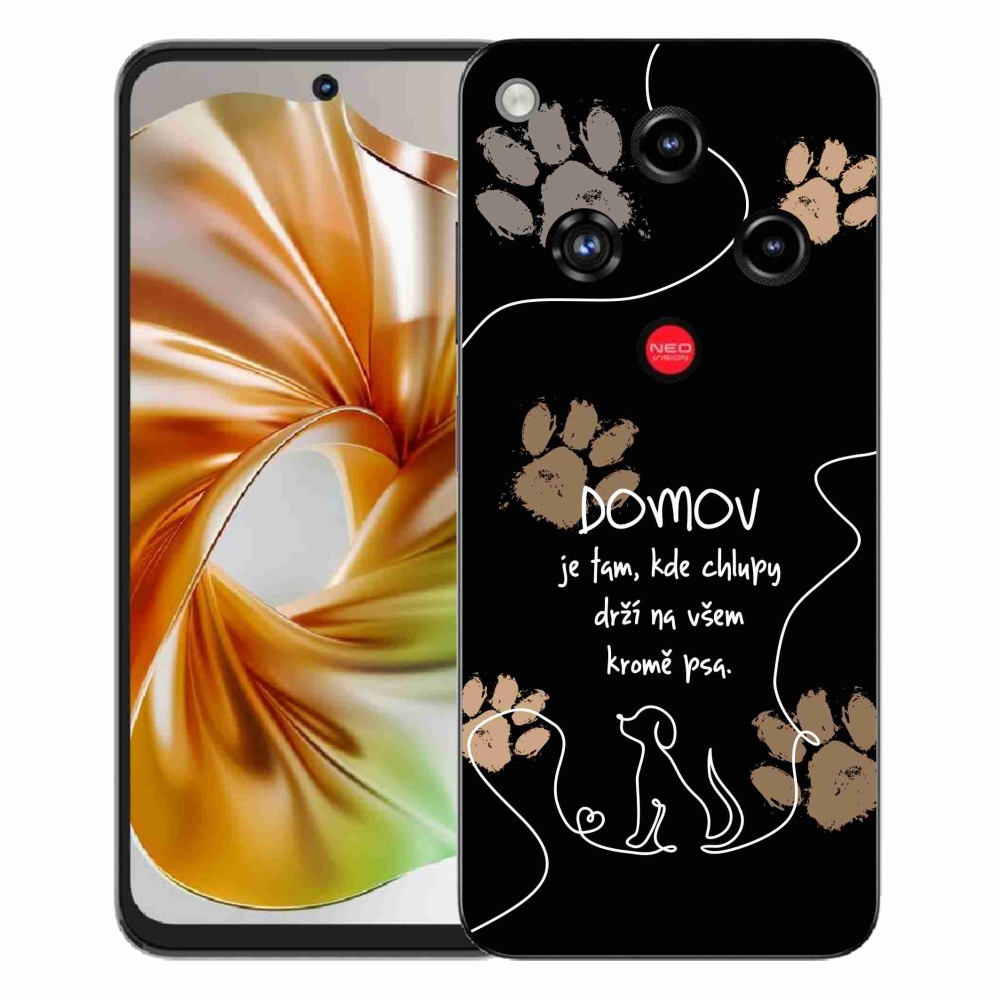 Gelový kryt mmCase na ZTE Nubia Focus 2 - psí motiv černé pozadí