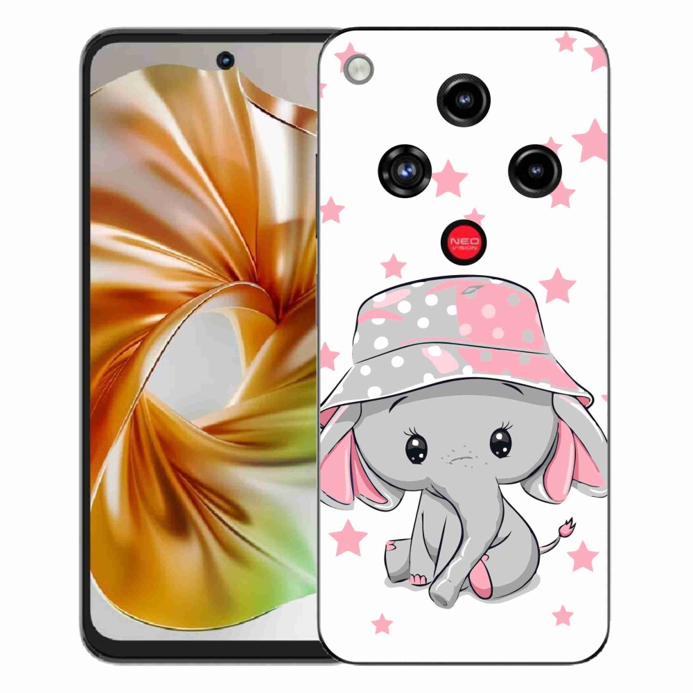 Gelový kryt mmCase na ZTE Nubia Focus 2 - růžový slon