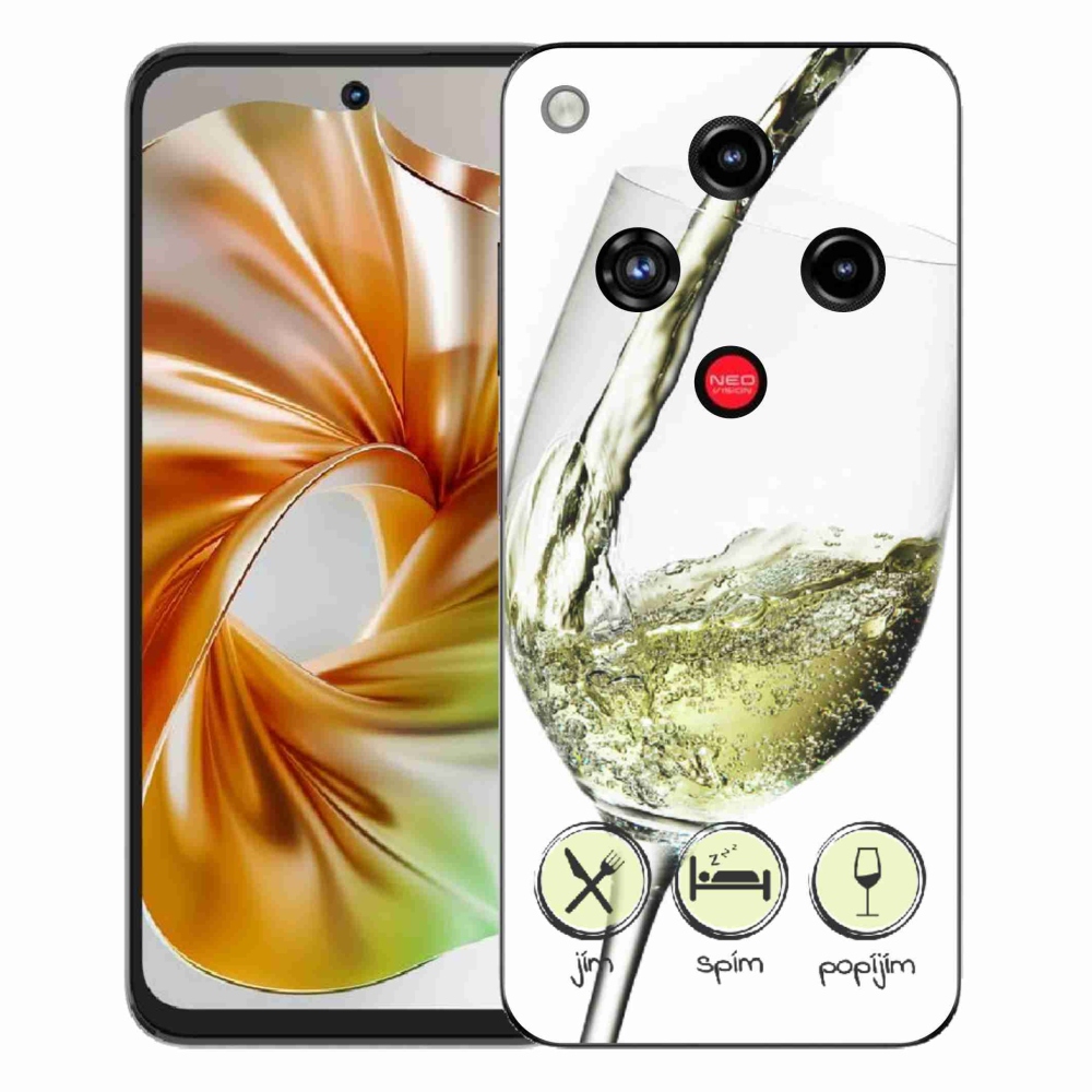 Gelový kryt mmCase na ZTE Nubia Focus 2 - sklenička vína bílé