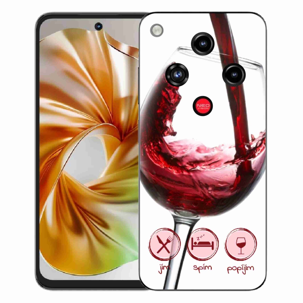 Gelový kryt mmCase na ZTE Nubia Focus 2 - sklenička vína červené