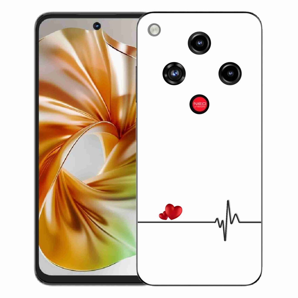 Gelový kryt mmCase na ZTE Nubia Focus 2 - srdce a tep bílé pozadí