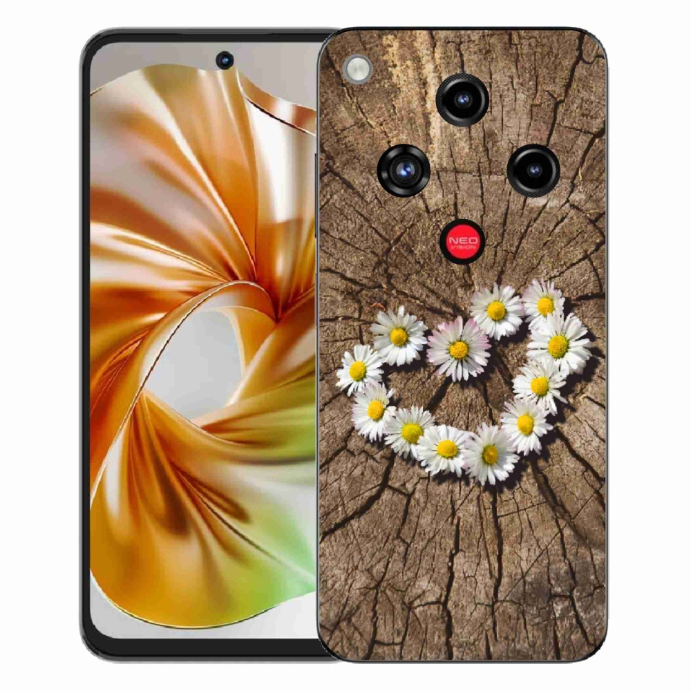 Gelový kryt mmCase na ZTE Nubia Focus 2 - srdce z kopretin