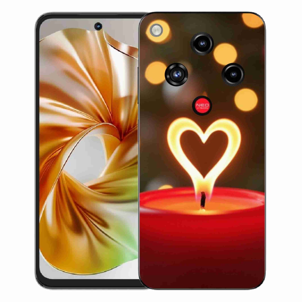 Gelový kryt mmCase na ZTE Nubia Focus 2 - srdce z plamene