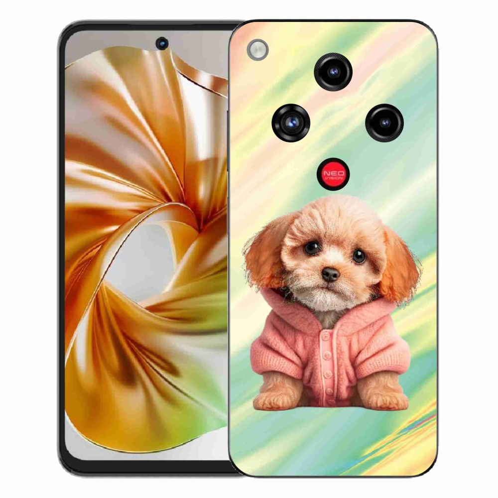 Gelový kryt mmCase na ZTE Nubia Focus 2 - štěně ve svetru