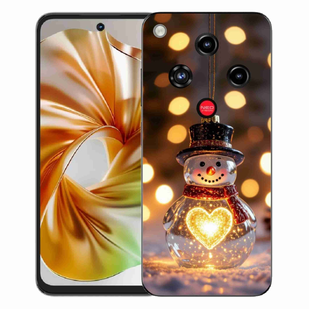 Gelový kryt mmCase na ZTE Nubia Focus 2 - svítící vánoční sněhulák