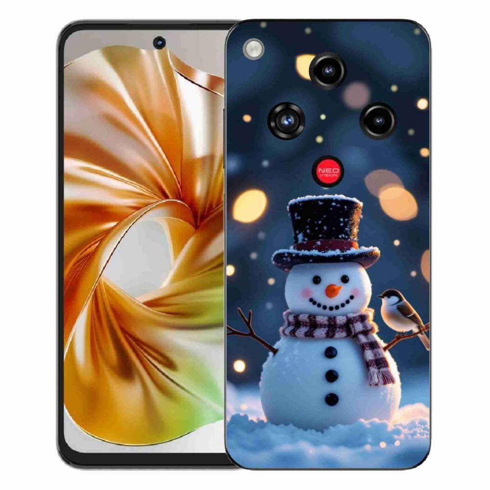 Gelový kryt mmCase na ZTE Nubia Focus 2 - vánoční sněhulák