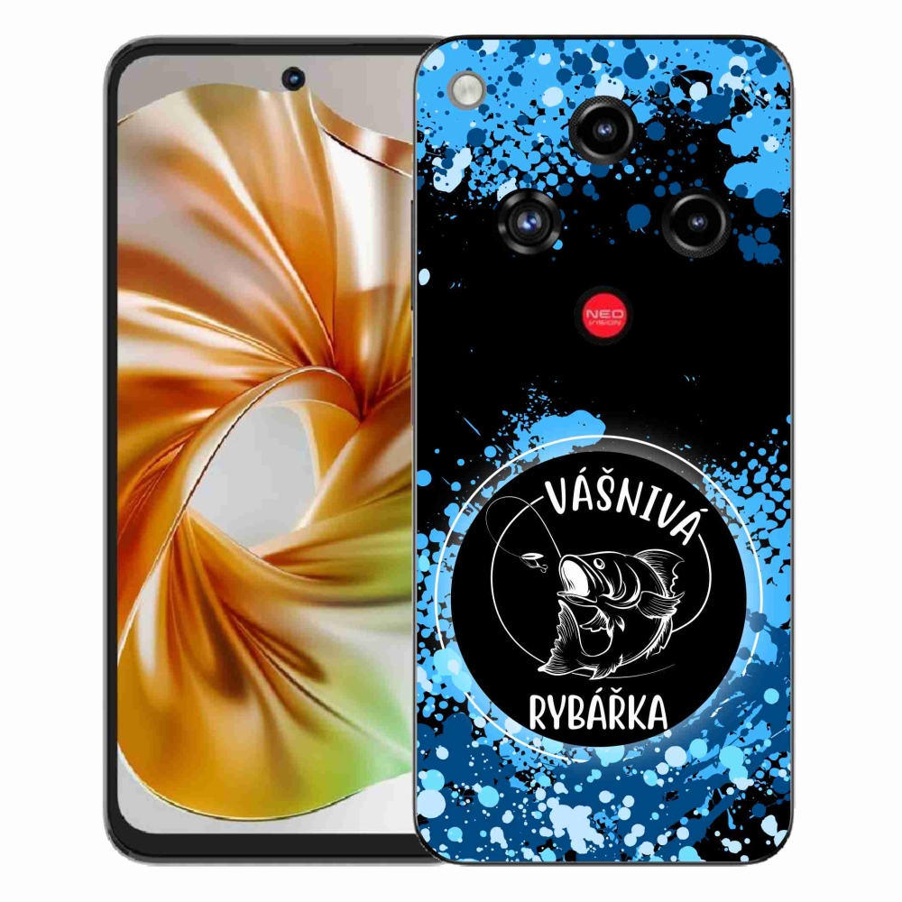 Gelový kryt mmCase na ZTE Nubia Focus 2 - vášnivá rybářka černé pozadí