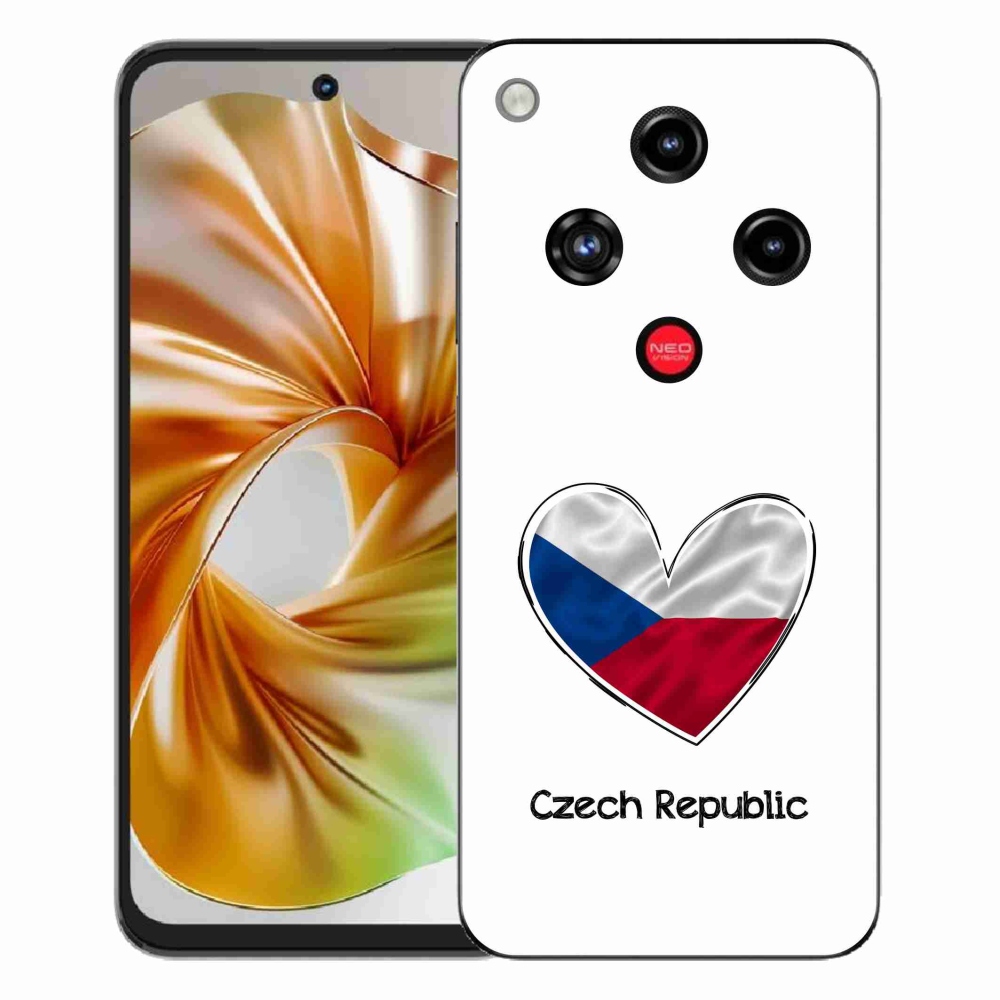 Gelový kryt mmCase na ZTE Nubia Focus 2 - vlajka srdce bílé pozadí