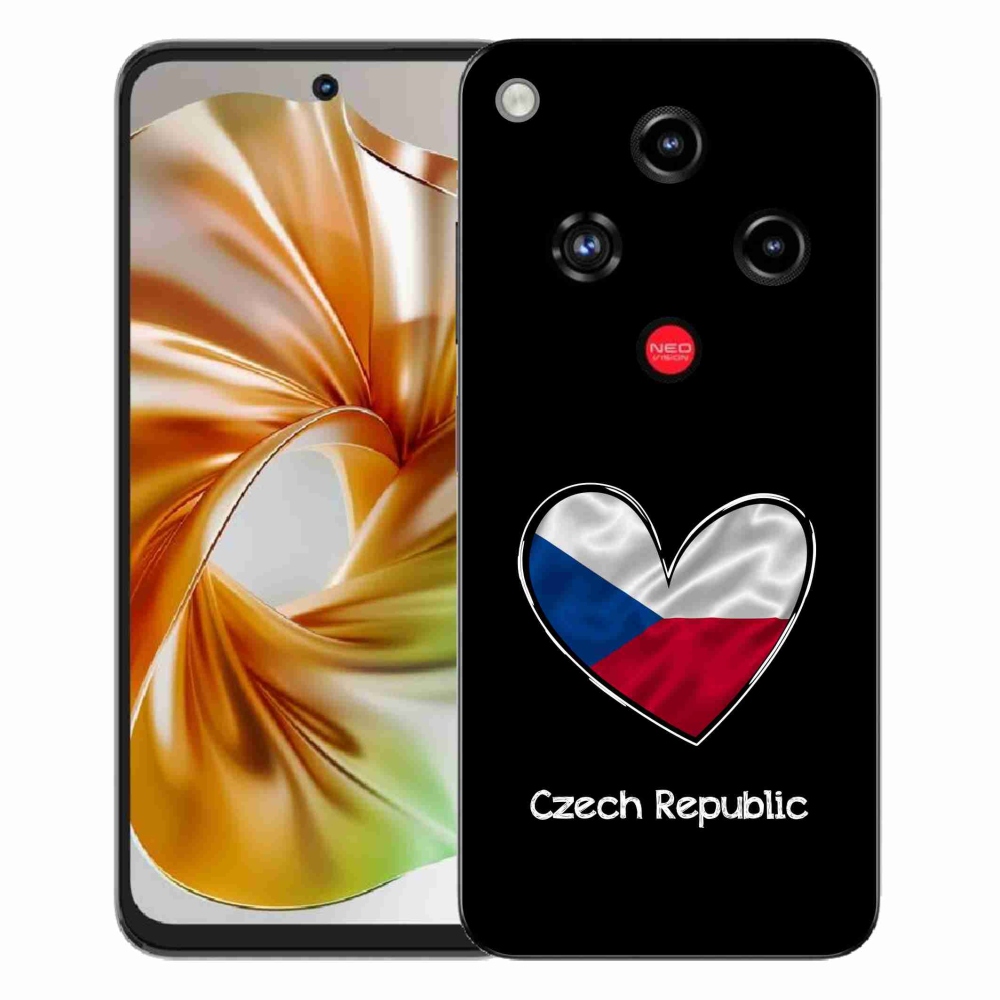 Gelový kryt mmCase na ZTE Nubia Focus 2 - vlajka srdce černé pozadí