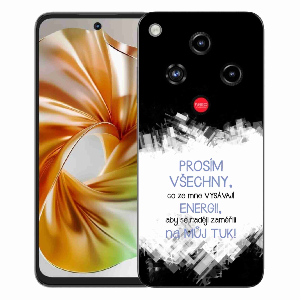 Gelový kryt mmCase na ZTE Nubia Focus 2 - vtipný text 1 modrý