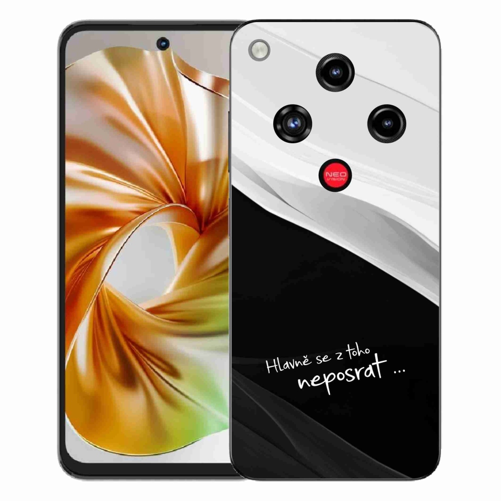 Gelový kryt mmCase na ZTE Nubia Focus 2 - vtipný text 13 černobílé pozadí