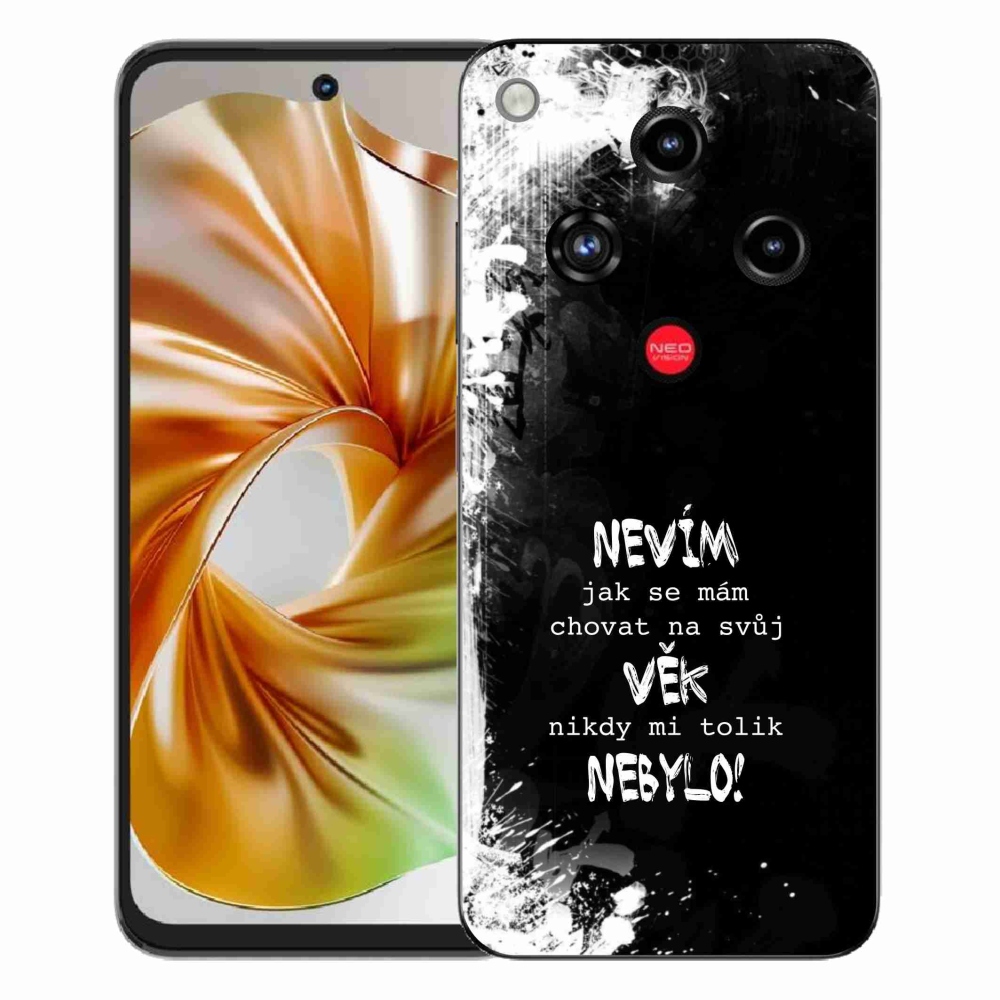 Gelový kryt mmCase na ZTE Nubia Focus 2 - vtipný text 14 černé pozadí