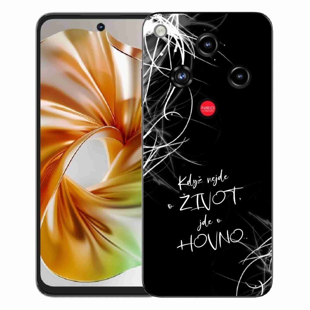 Gelový kryt mmCase na ZTE Nubia Focus 2 - vtipný text 16 černé pozadí