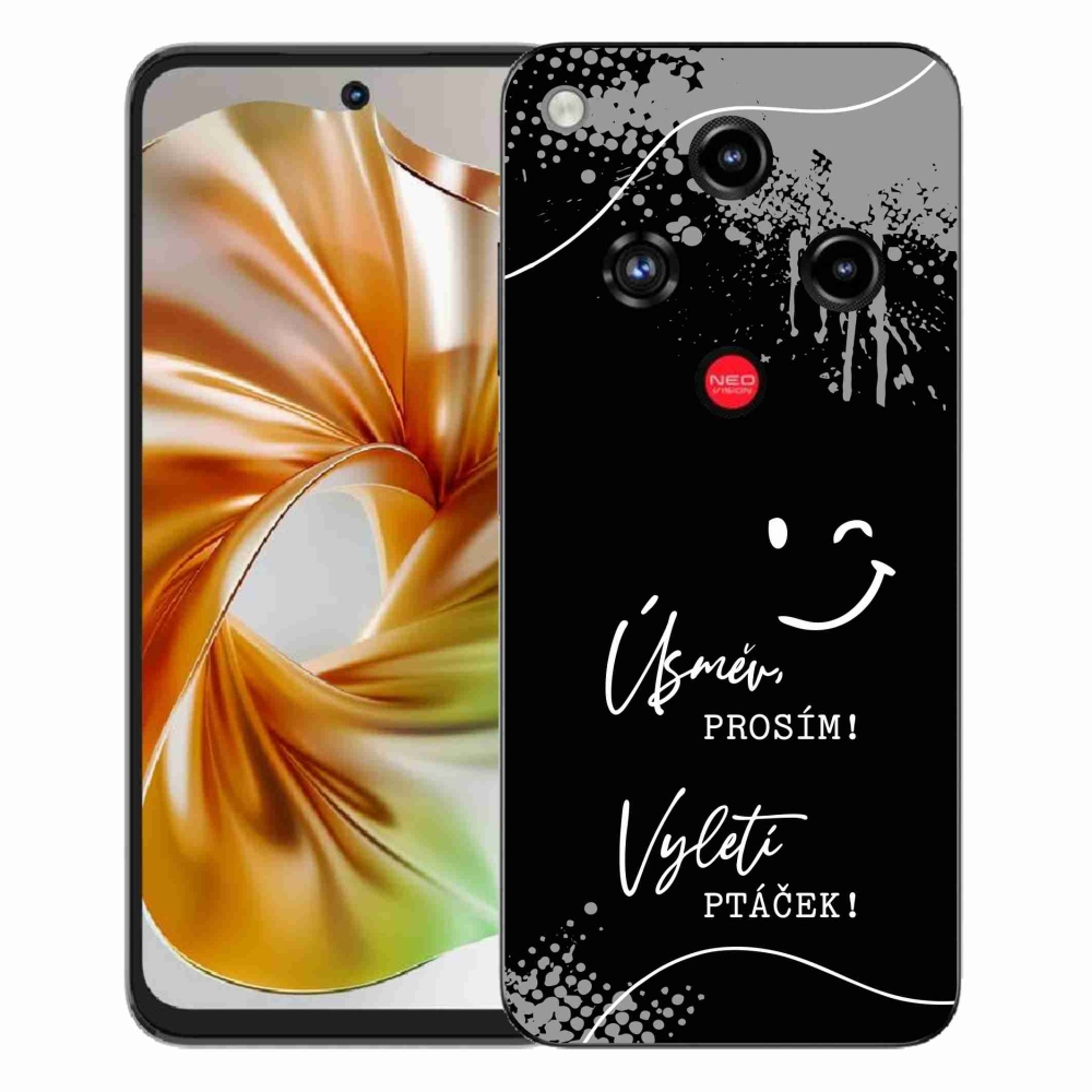 Gelový kryt mmCase na ZTE Nubia Focus 2 - vtipný text 4 černé pozadí
