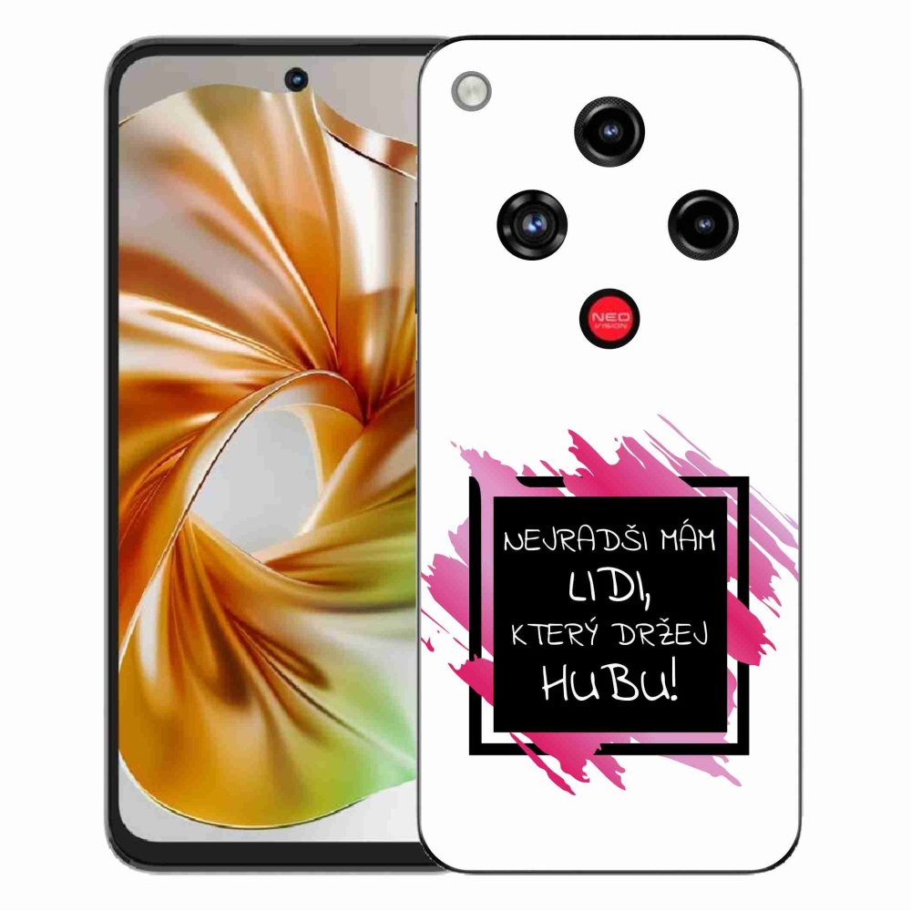 Gelový kryt mmCase na ZTE Nubia Focus 2 - vtipný text 7 černobílé pozadí