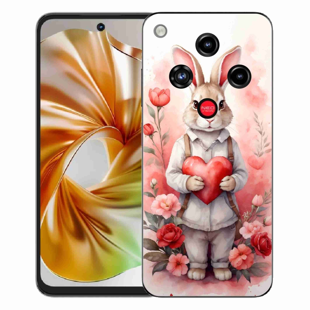 Gelový kryt mmCase na ZTE Nubia Focus 2 - zajíc se srdíčkem
