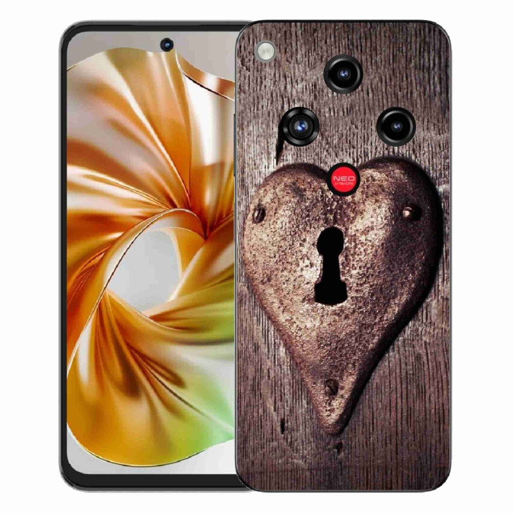 Gelový kryt mmCase na ZTE Nubia Focus 2 - zámek ve tvaru srdce