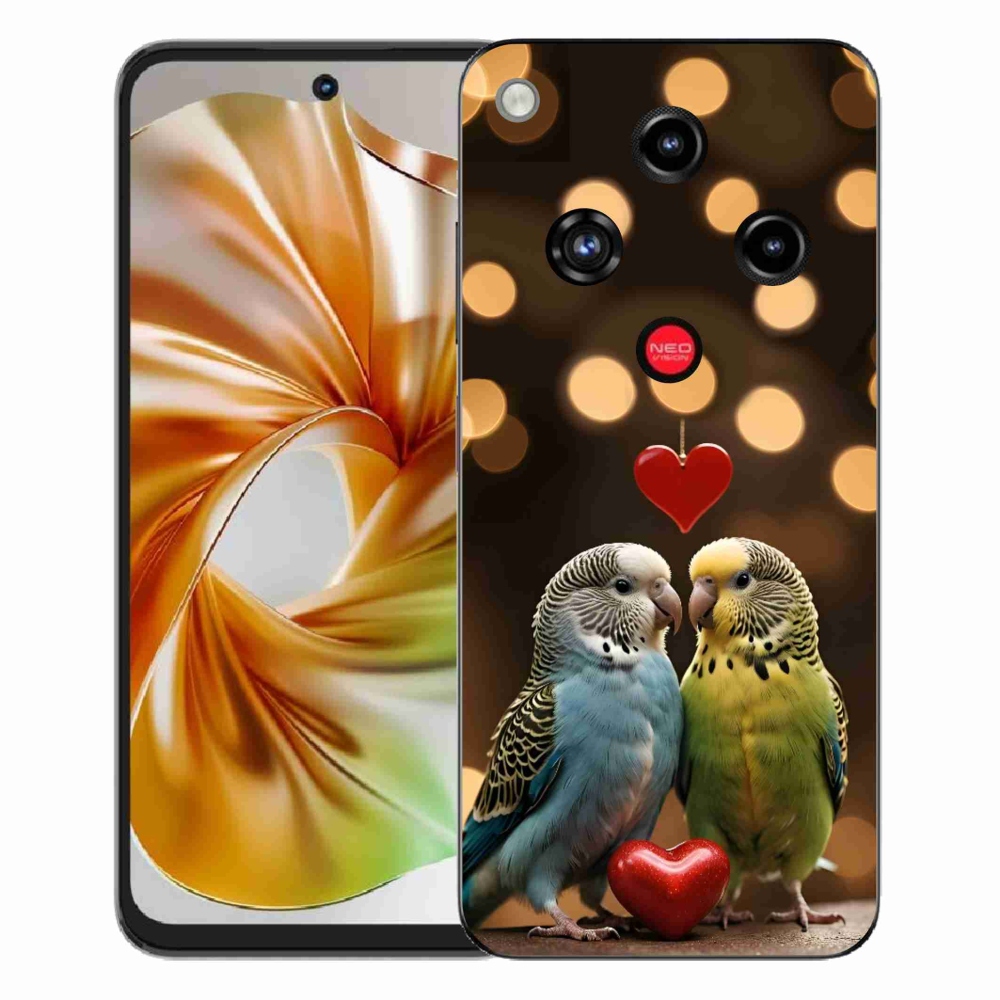 Gelový kryt mmCase na ZTE Nubia Focus 2 - zamilovaní papoušci