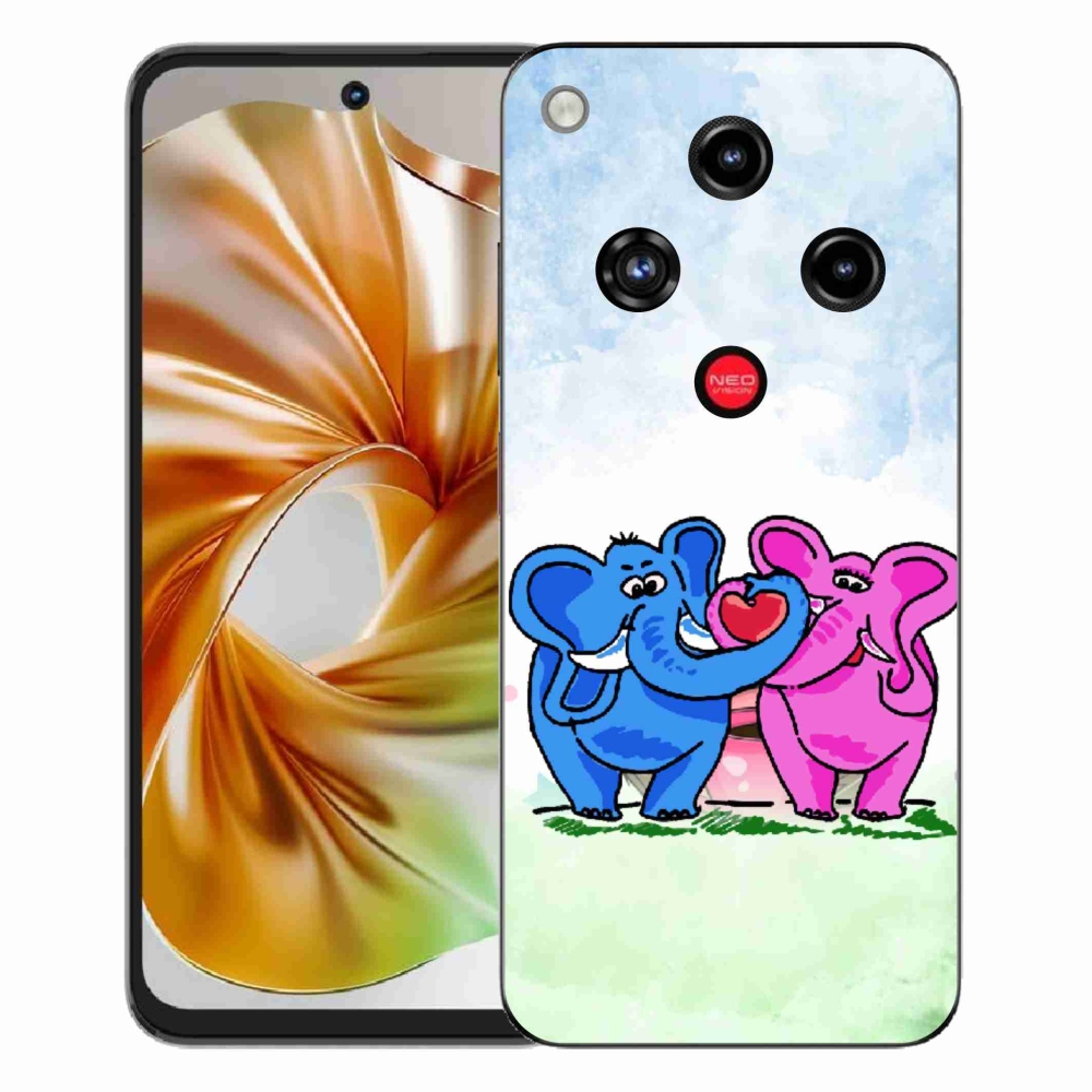 Gelový kryt mmCase na ZTE Nubia Focus 2 - zamilovaní sloni