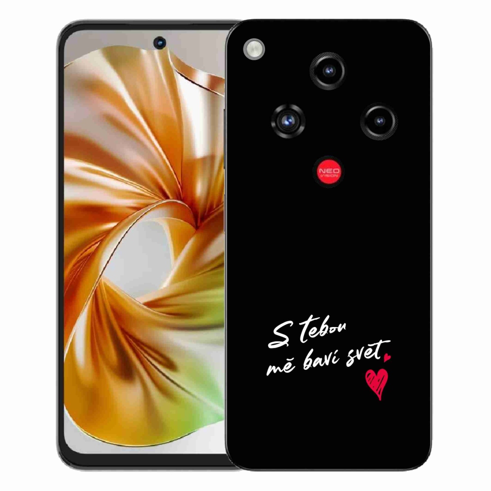 Gelový kryt mmCase na ZTE Nubia Focus 2 - zamilovaný text 1 černé pozadí