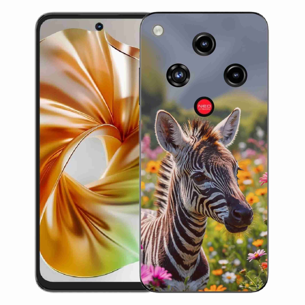 Gelový kryt mmCase na ZTE Nubia Focus 2 - zebra na louce