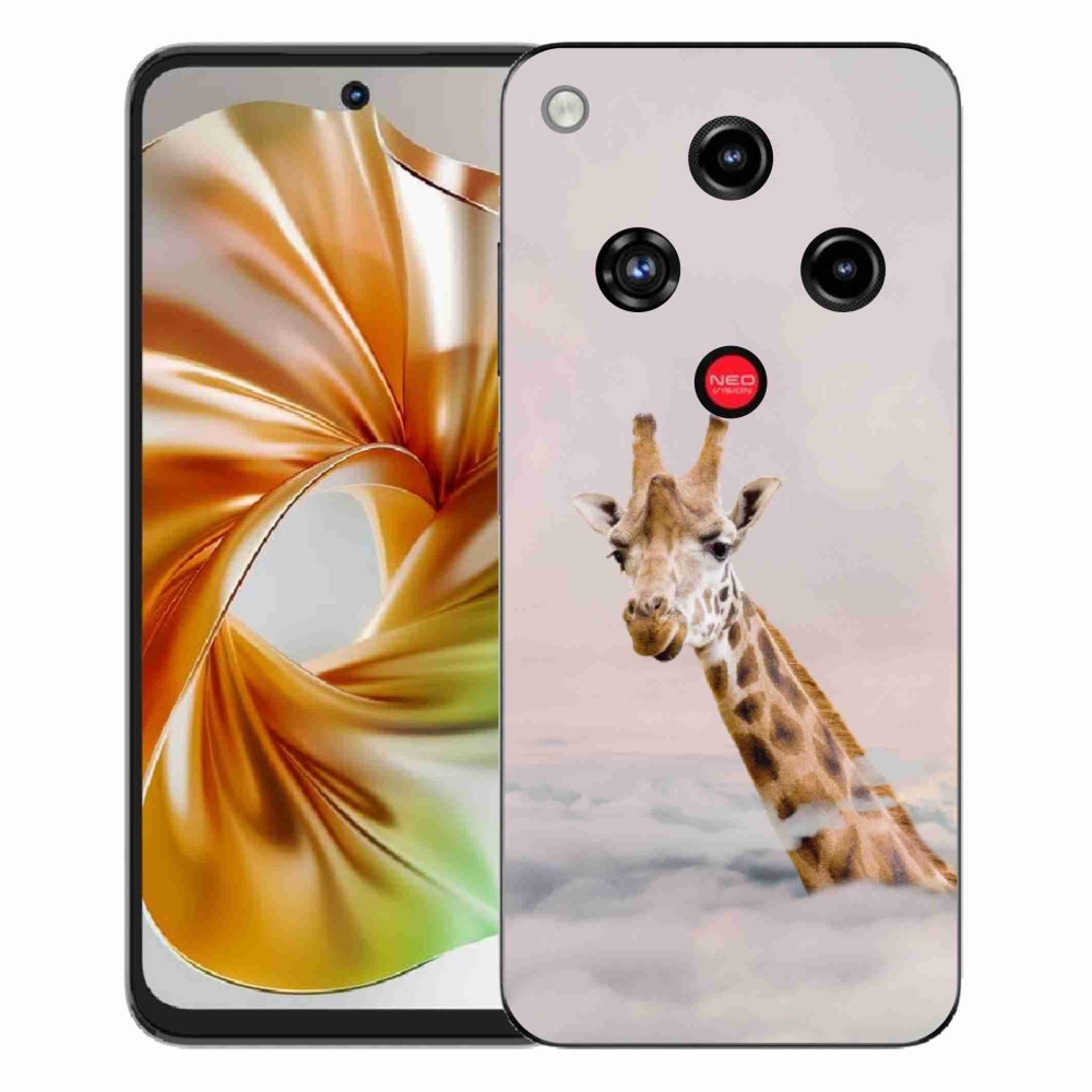 Gelový kryt mmCase na ZTE Nubia Focus 2 - žirafa v oblacích