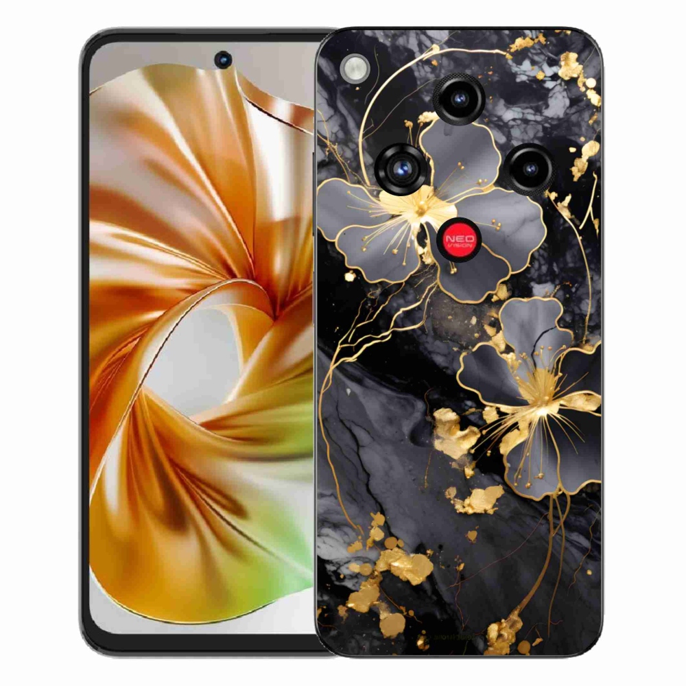 Gelový kryt mmCase na ZTE Nubia Focus 2 - zlaté květy