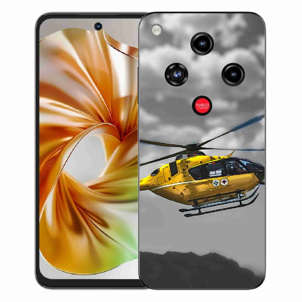 Gelový kryt mmCase na ZTE Nubia Focus 2 - žlutá helikoptéra